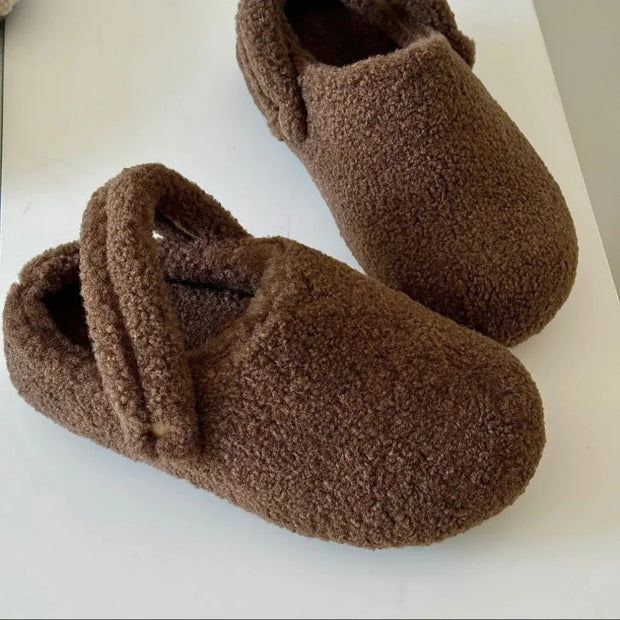 Fleece-lined  Fluffy Slippers For Women