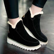 Plus Size Low-Top Suede Flat Heel Snow Boots