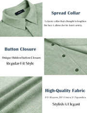 MAPICK Men's Linen Shirts Short Sleeve Button Down Casual Shirt Business Dress Clothing Beach Fashion Summer Tops 3X-Large Green