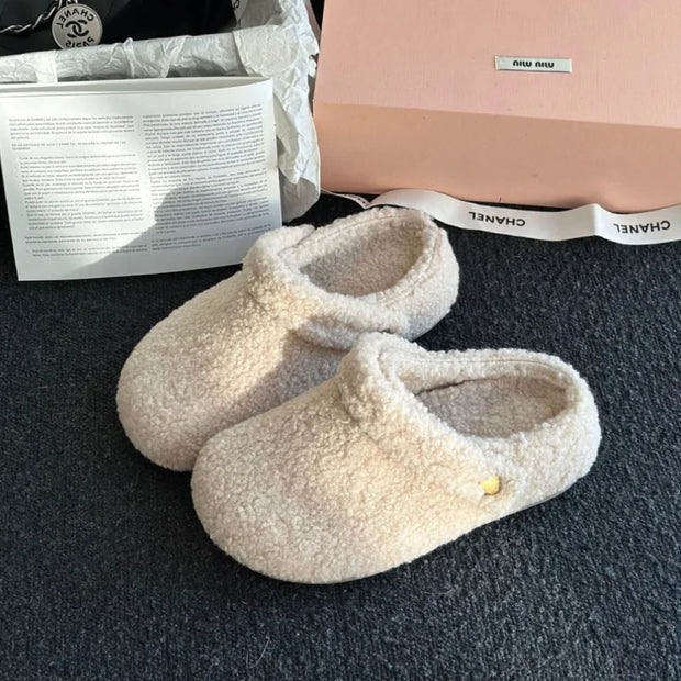 Fleece-lined  Fluffy Slippers For Women