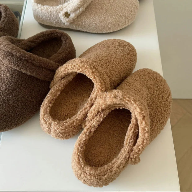 Fleece-lined  Fluffy Slippers For Women