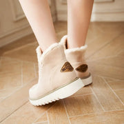 Plus Size Low-Top Suede Flat Heel Snow Boots